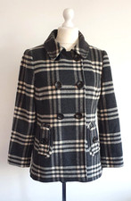 Rjr John Rocha Jacket, Size 14, Black & White Check - Womens, Double Breasted