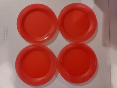 NEW Tupperware 8 Inch Open House Dessert Plates Elegant Raspberry Red Set of 4