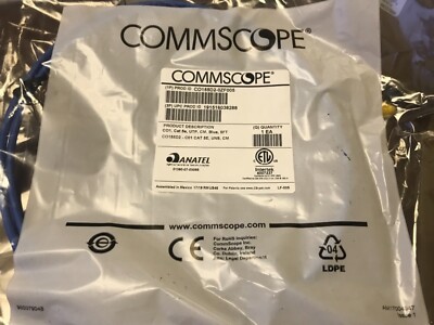 10 COMMSCOPE CO155D2-0ZF005 Patch Cord, Cat 5e, 4 Pair U/UTP Cables 24 AWG Blue 