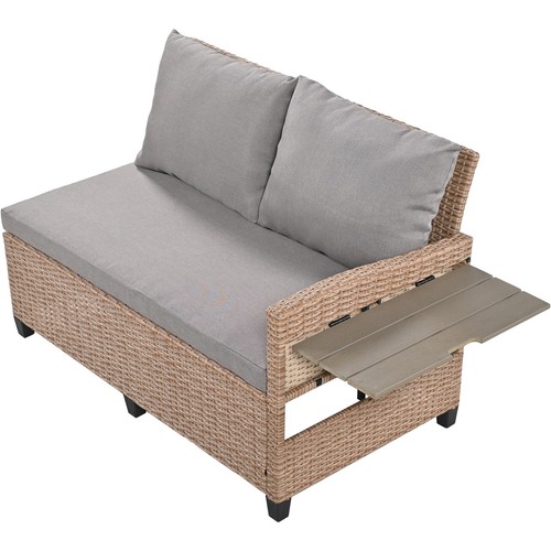 TOMAX 5-Piece Outdoor Patio Rattan Sofa Set, Sectional PE Wicker L-Shaped Garden - Picture 10 of 12