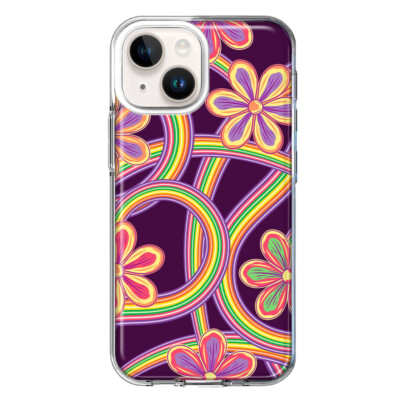 MUNDAZE Case for Apple iPhone 14 Plus Psychedelic Fantasy Chamomile Flower
