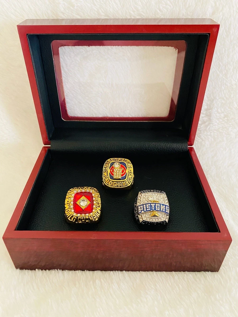 3 PCS Detroit Pistons Championship Complete Ring SET W Box SHIP