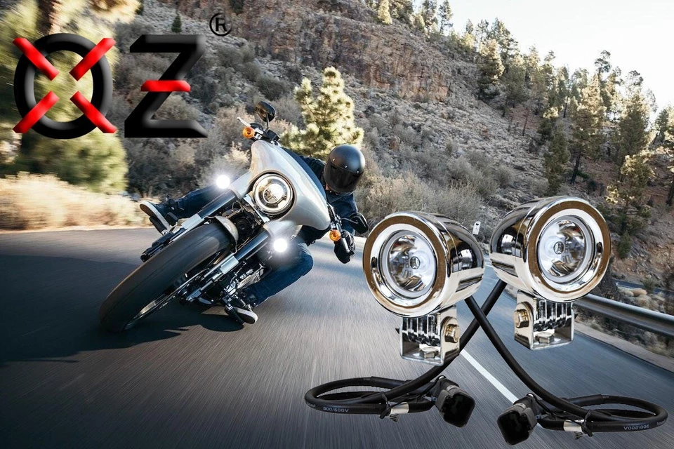 Chrome 20w LED lights spot motorcycle cruiser fog hid passing running white xl - Image 2 of 4
