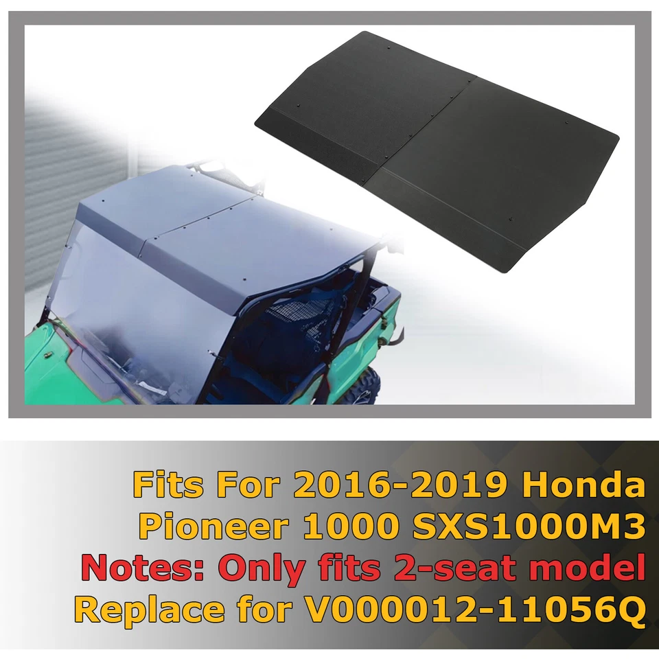 Para 2016 2017 2018 2019 Honda Pioneer 1000 SXS1000M3 teto superior resistente preto - Imagem 4 de 4