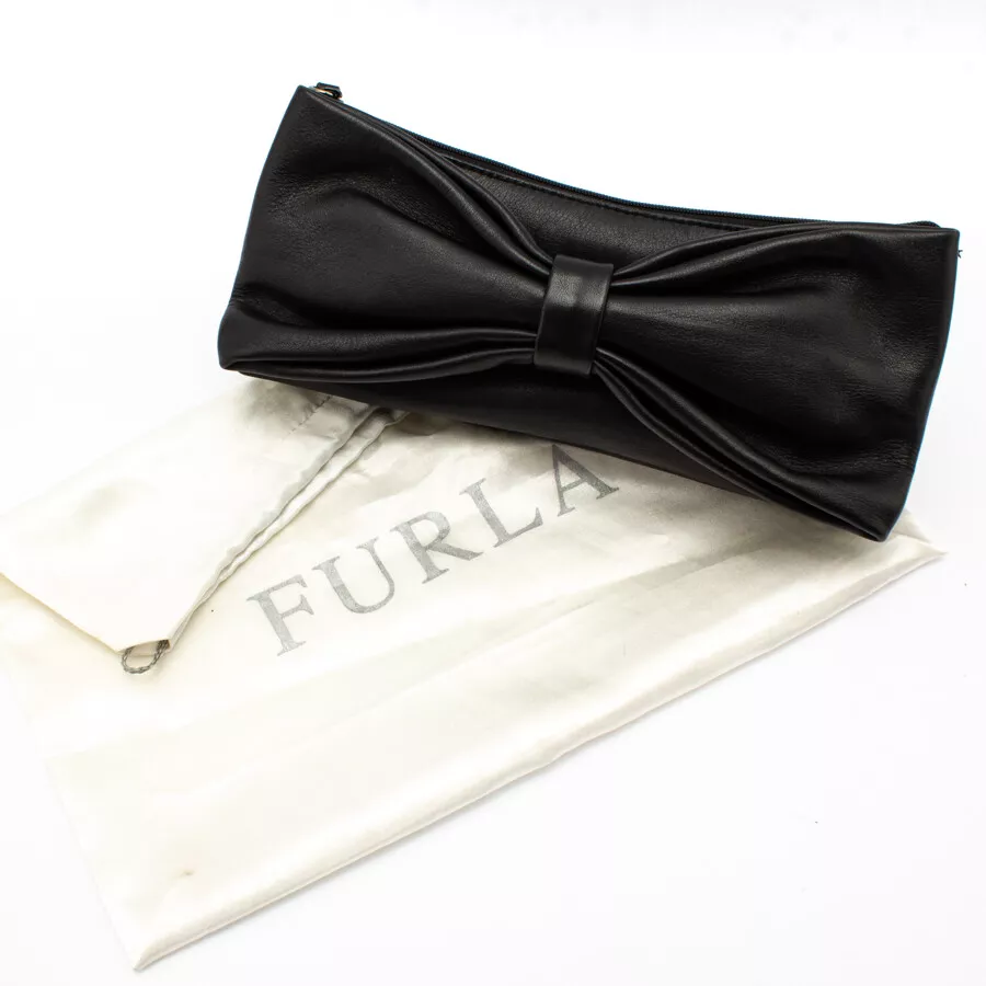 Black bow clutch bag hot sale