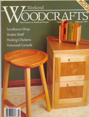 WEEKEND WOODCRAFTS MAGAZINE FEB 1994 SCROLLSAWN SHOP, SHAKER SHELF, PATTERN! VG