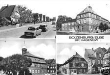 AK, Boizenburg Elbe, vier Abb., u.a. Krankenhaus, 1987