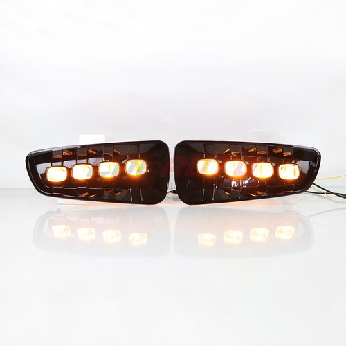 For Ford F-150 SVT Raptor 09-14 LED DRL Daylight Fog Lamp Cover With Yellow Turn - Afbeelding 5 van 11