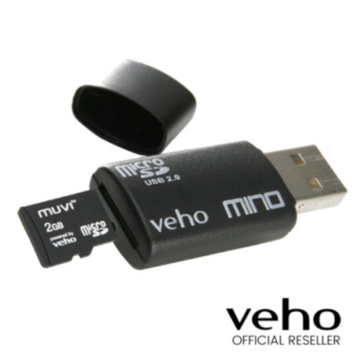 VEHO MINO MICRO SD/SDHC USB 2.0 KARTENLESER FÜR MUVI/ALLE MICRO SD KARTEN - SCHWARZ