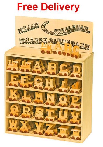 Wooden Name Train Letters Set For Personalized Christening Birthday Gifts - Picture 23 of 44