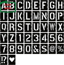 2 Inch Letter Stencils Symbol Numbers Craft Stencils, 42 Pcs Reusable Alphabet T