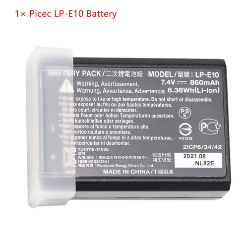 Batteria originale LP-E10 per EOS Rebel T3 T6 T7 T100 X50 80 X90 1500D 3000D 4000D - Foto 13 di 18
