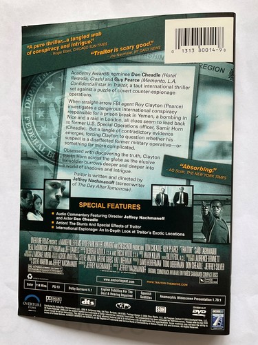Traitor DVD Don Cheadle Guy Pearce Disc only "No Box or Artwork" Free Shipping - Picture 2 of 2