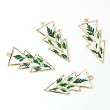 4PCS Gold Tone Real Dry Pressed Flower Resin Arrow Shape Charm Pendant GXE203