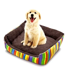 Pet Cat Dog Cushion Bed Soft Pet Nest Machine Washable Water-Resistant Bottom L