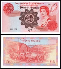 ISLE OF MAN 20 POUNDS DAWSON (P32) QEII 1979 COMMEMORATIVE ISSUE AU/UNC