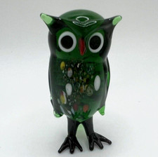 New Collection  Murano Glass, Handcrafted Unique Size 2 Owl Figurine, Glass Art