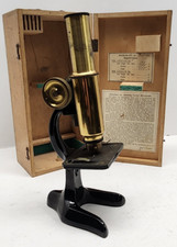 Vintage unbranded cast iron Microscope Germany Brass Black Microskope Perfect