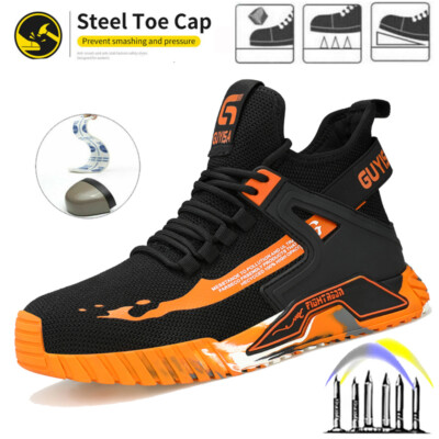 Mens Work Safety Shoes Indestructible Steel Toe Cap Boots Lightweight Sneakers