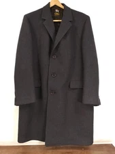 Mens Hart Schaffner Marx Top Over Coat Trad Quality Nice Blue Black 42" Chest 
