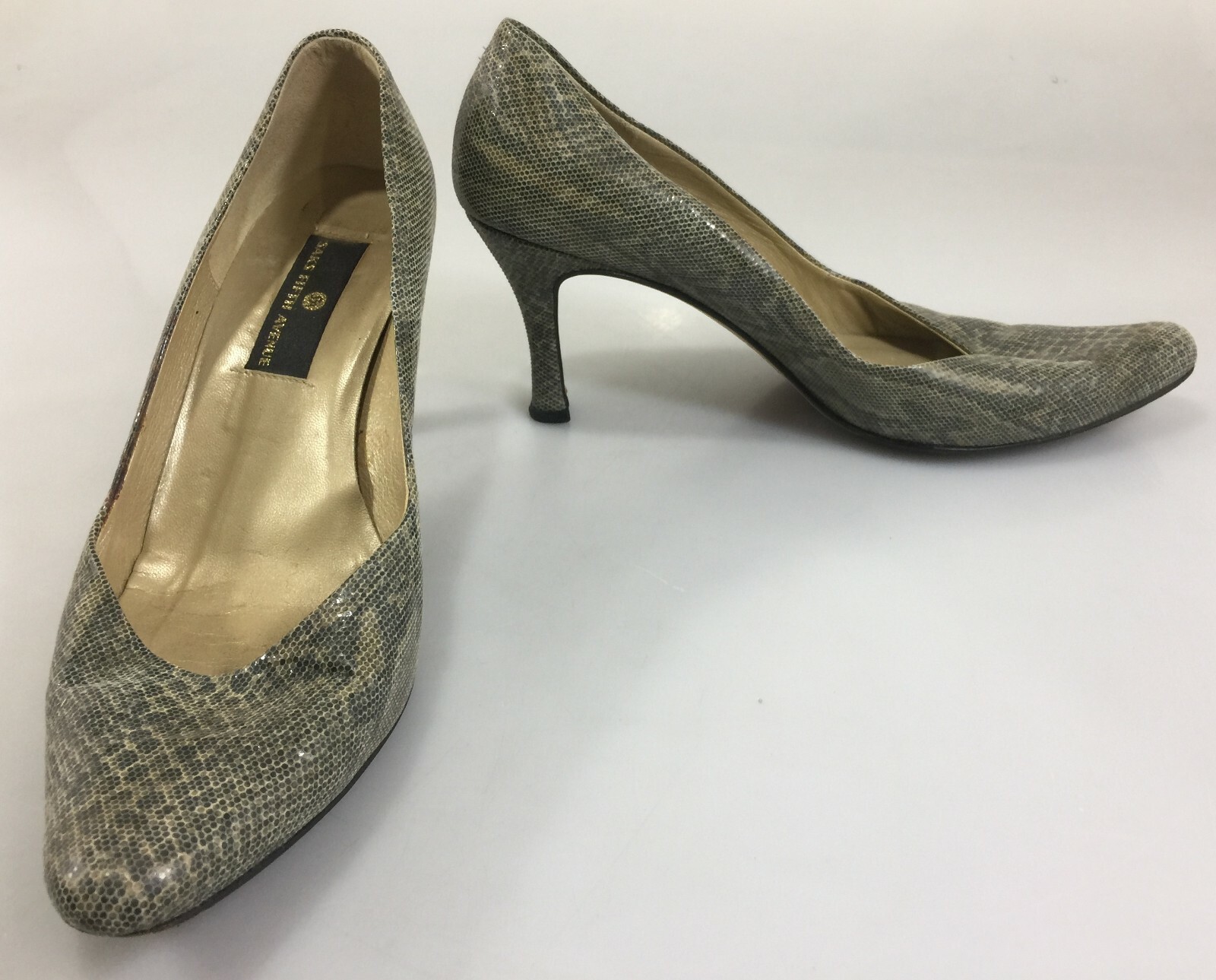 Saks Fifth Avenue 10 M Pumps Faux Snakeskin Leather Shoes 3