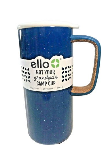 Gobelet Ello Port 40 Oz – Acier Inoxydable Noir Et Blanc – Avec Poignée – Neuf
