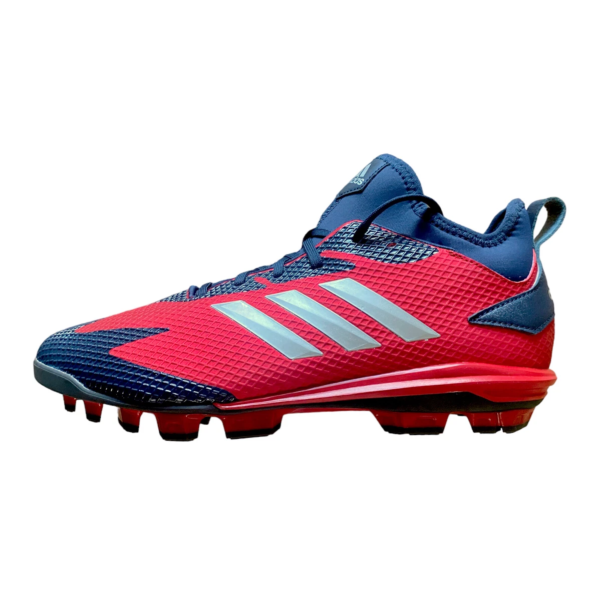 Navy blue and 2024 red baseball cleats