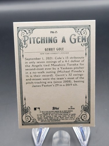 2022 Topps Allen & Ginter Gerrit Cole Pitching a Gem #PAG-25 - Picture 2 of 2