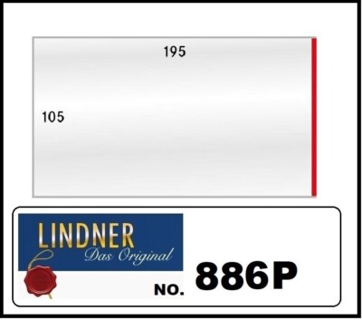 LINDNER 886P Clear Cover Sleeves 195 x 105 mm For Long Letters