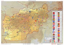 2009 Afghanistan Map ISAF RC PRT Locations Troop Strength NATO OTAN Military