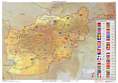 2009 Afghanistan Map ISAF RC PRT Locations Troop Strength NATO OTAN S L400 