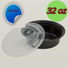 32oz Round Food Containers Meal Prep BPA FREE Microwavable Reusable 150 Sets