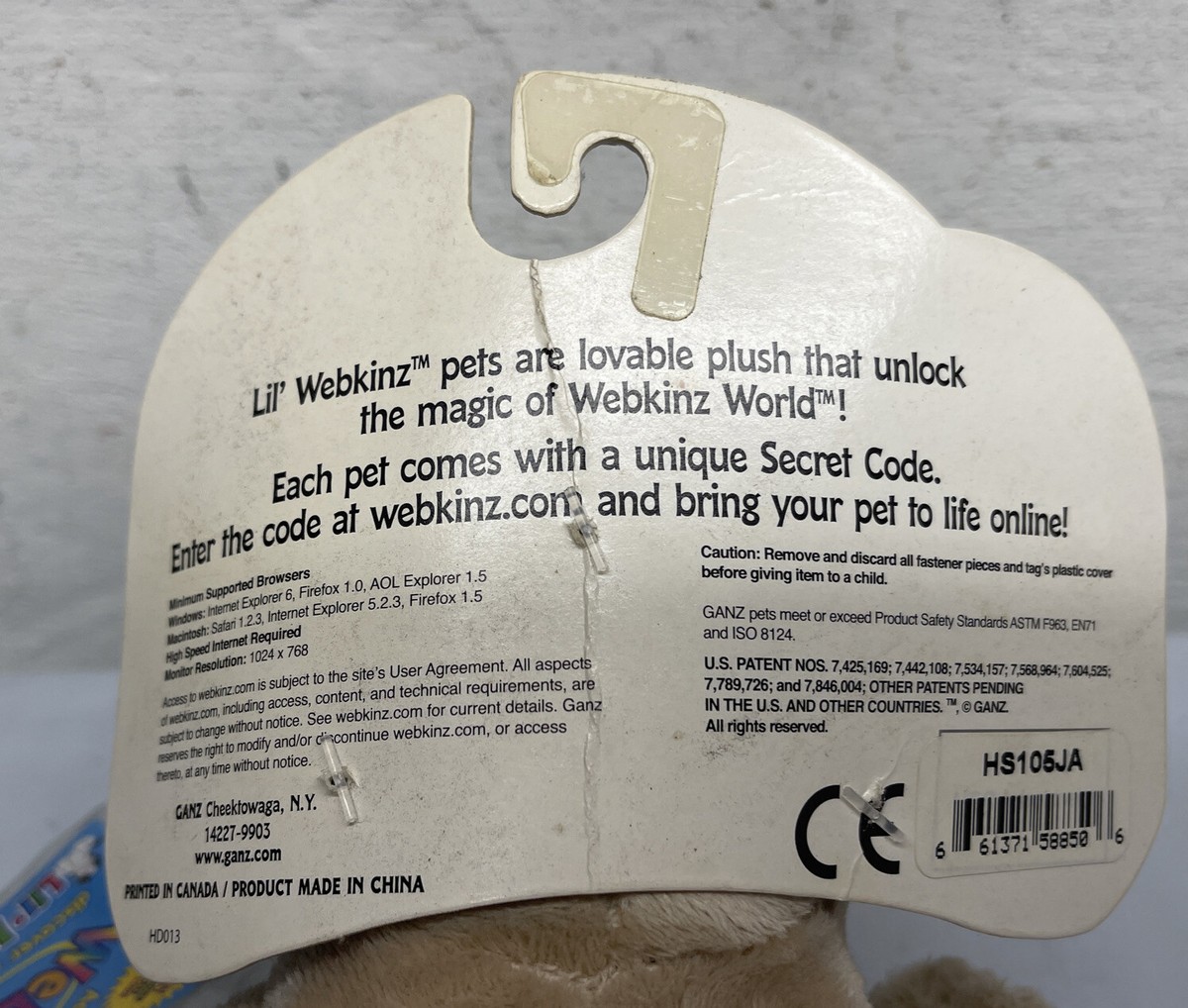 Ganz Webkinz Lil' Kinz PUG Tan Dog Plush w/Tags HS105 | eBay