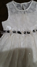 BONNIE JEAN Girls White Sequin Mesh Sparkly Formal Party Wedding Dress Sz 6 NWOT
