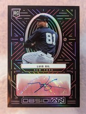 2022 Panini Chronicles Obsidian - LUIS GIL - RC Auto - Red Etch 7/25 Yankees