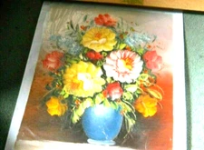 Unframed, unsigned rolled Art canvas  - colorful floral, beautiful