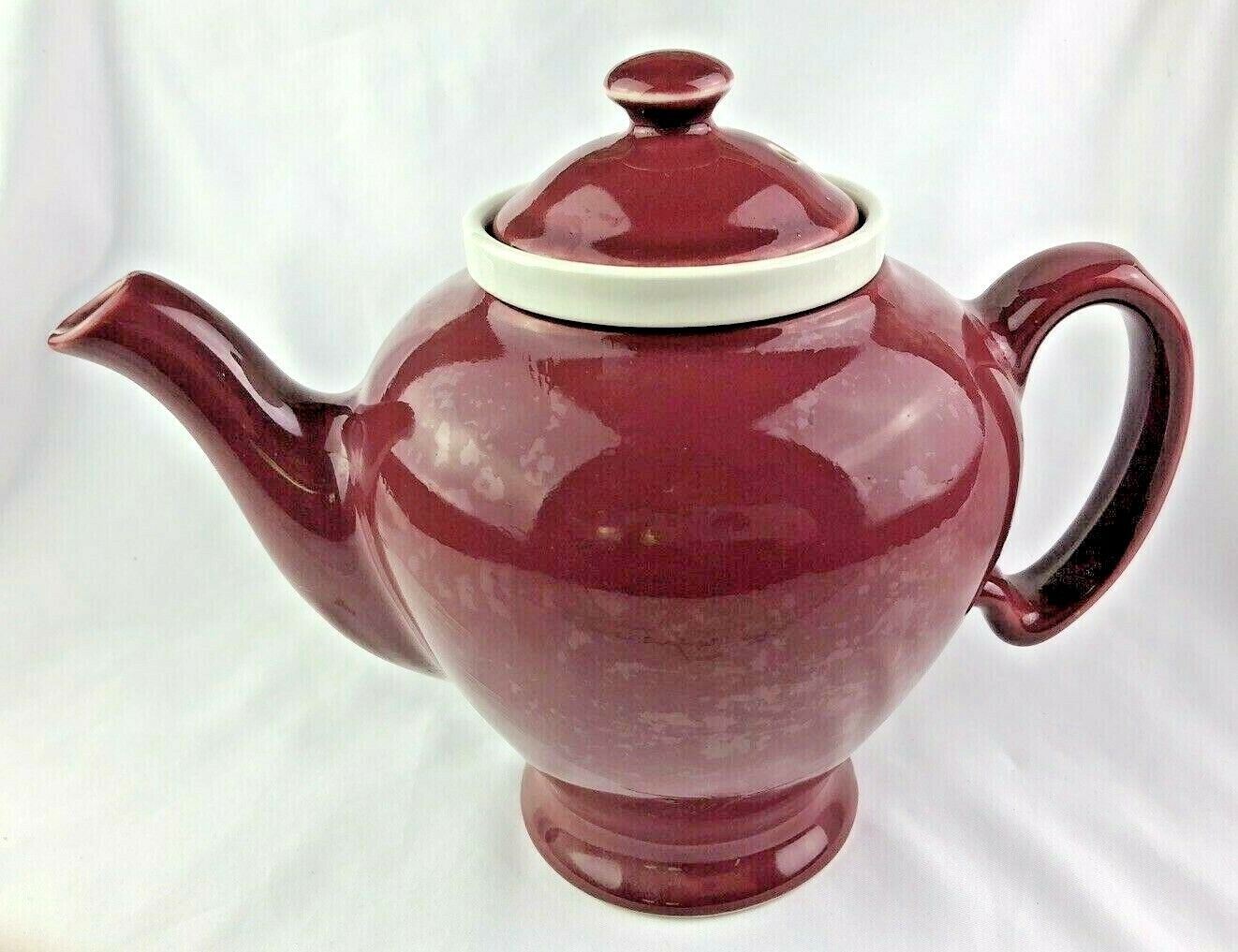 Vintage McCormick Tea Baltimore Teapot w/ Infuser Hall Burgundy Red eBay