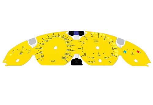 For BMW M3 E46 Yellow - Speedometer Dials from MPH to Km/h Cluster Gauges - Picture 4 of 6