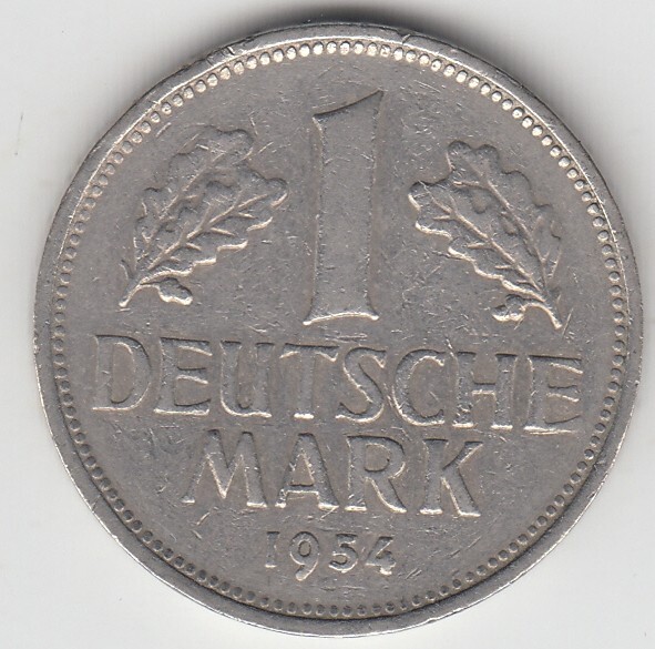 1954 G Germany 1 Deutsche Mark Coin -RARE KEY DATE ! KM# 110 | eBay