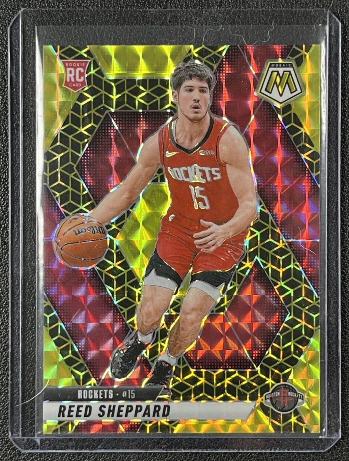 REED SHEPPARD 2024-25 PANINI MOSAIC #249 ROOKIE SPECTRIS GOLD FOTL 07/10 RC