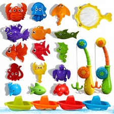 Toddler Bath Toys 18M , 22 PCS Hook Fishing Game, Water Play Toys