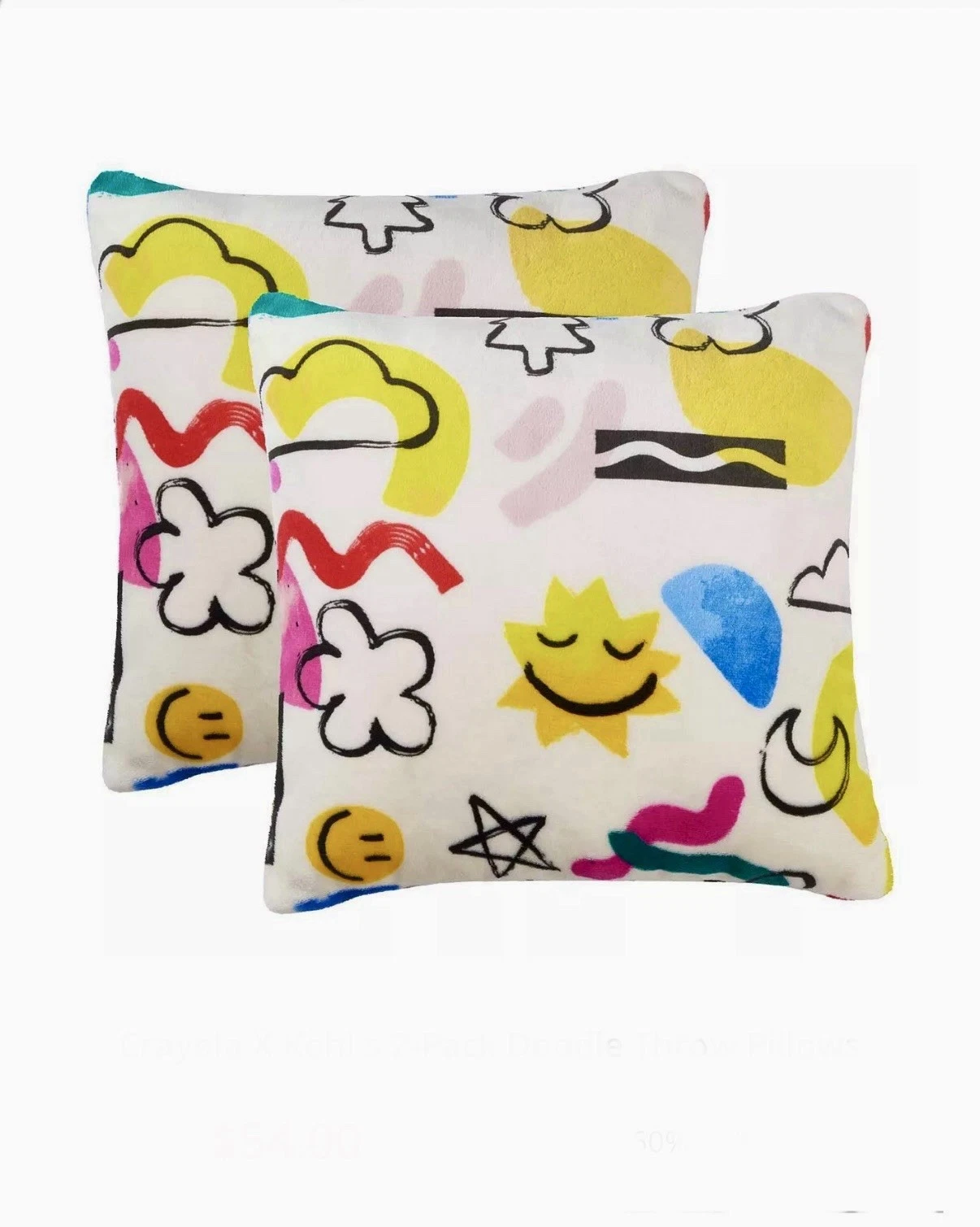 Crayola X Kohl’s 2-Pack Doodle Throw Pillows NWT