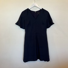 Banana Republic Womens Navy Blue Short Sleeve V-Neck Fit & Flare Dress Size 6