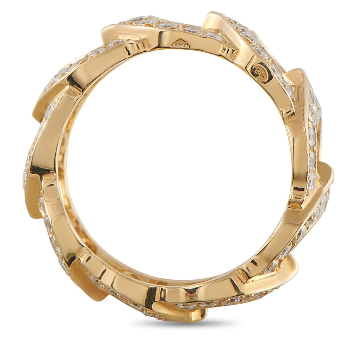 Cartier 18K Yellow Gold Diamond C Ring - image 5