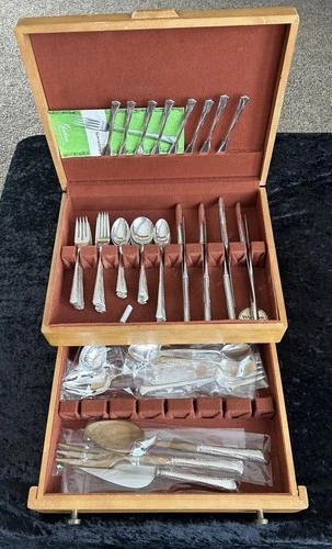 Gorham “Greenbrier” Sterling Silver Flatware Set -Service For 8 + 11Pc. Serv Set
