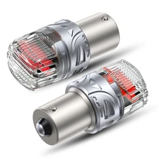 CANBUS 1156 LED Red Strobe Flash Brake Stop Tail Parking Light Bulb CANBUS M