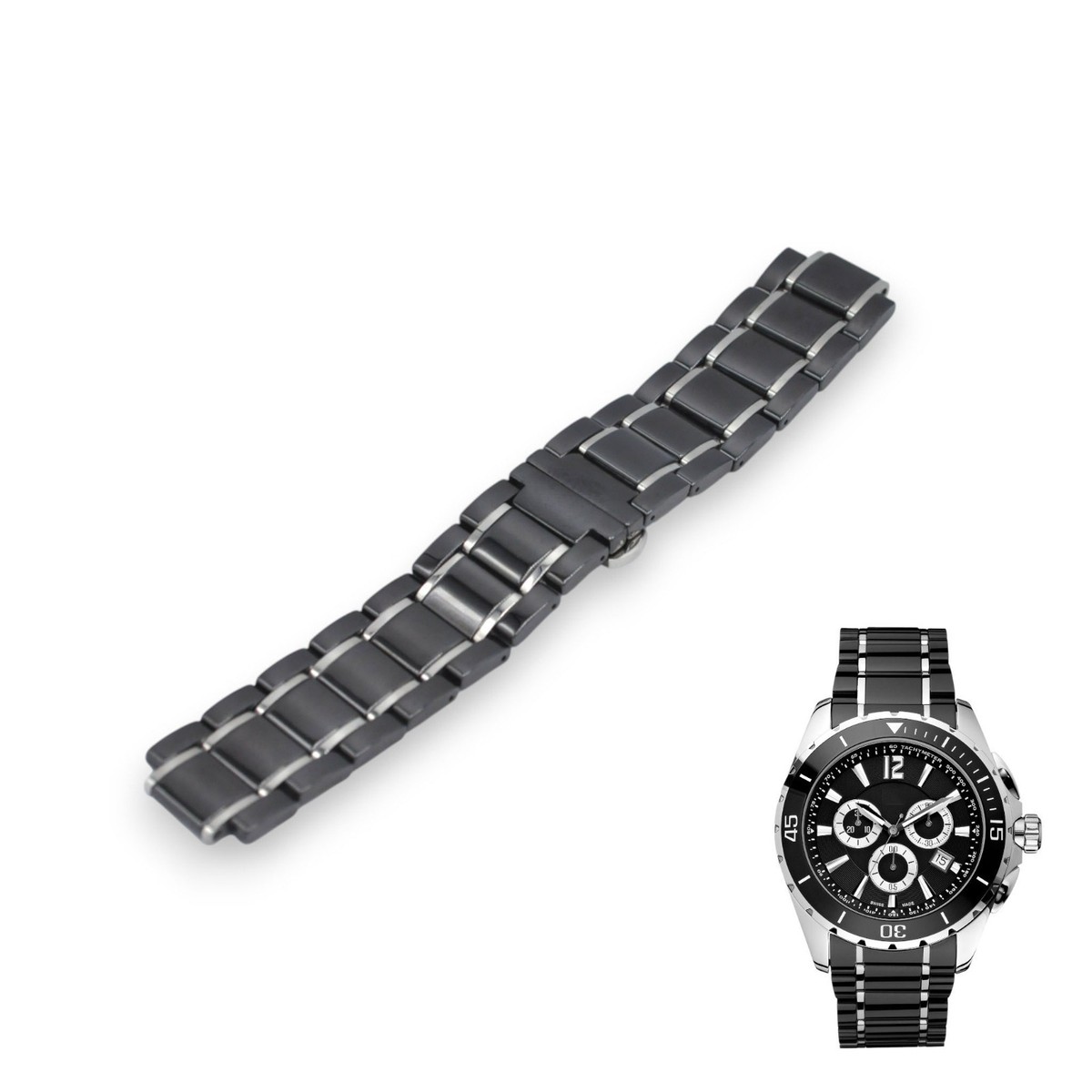 クラヴマガ　メダル 22mm Black Ceramic Watch Bracelet For Guess Collection Sport Class