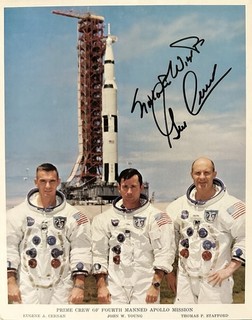 GENE CERNAN Signed Autograph 8x10 NASA Photo..APOLLO 17 MOONWALKER (d.2017) COA