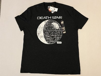 NWT Star Wars Death Star T Shirt Mens Size XL Black Charcoal Flecks of White