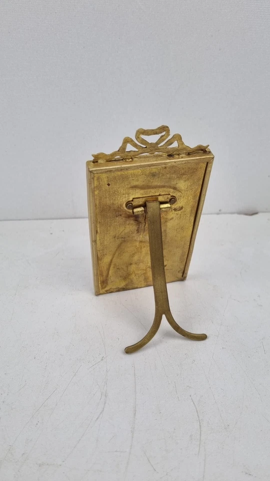 Cadre, bronze, laiton, doré, Portrait, Photo, Napoléon III, Ancien.  - Photo 3/4